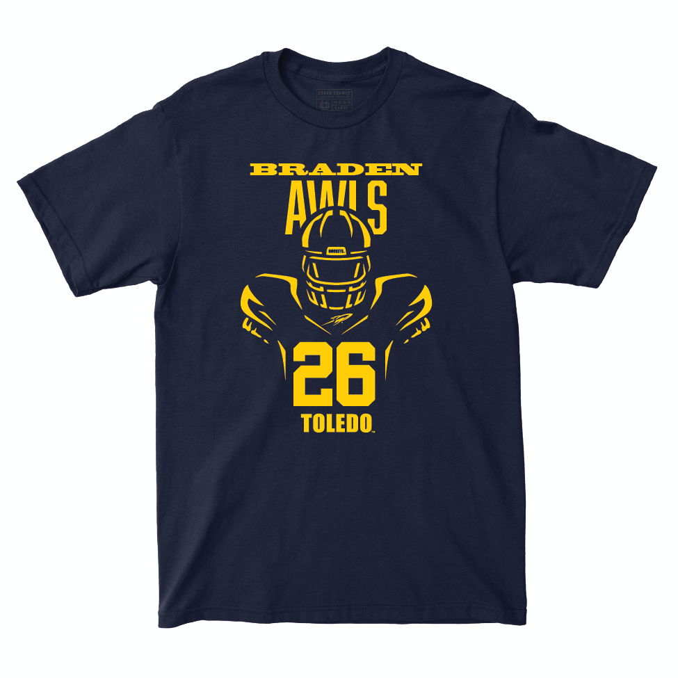 Toldeo Football Navy End Zone Tee - Braden Awls | #26