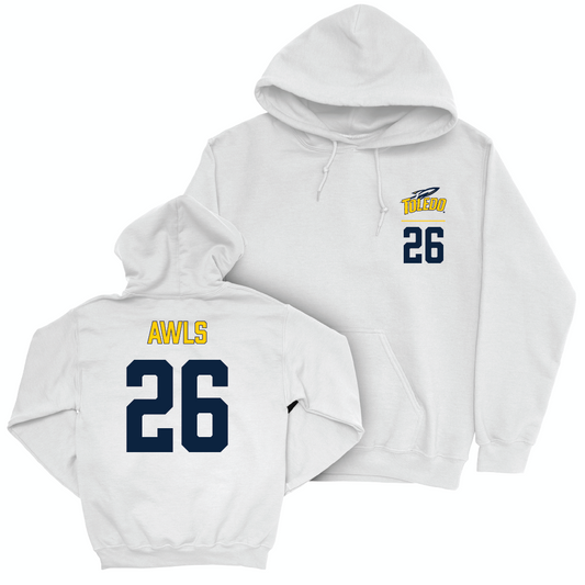 Toledo Football White Logo Hoodie - Braden Awls | #26