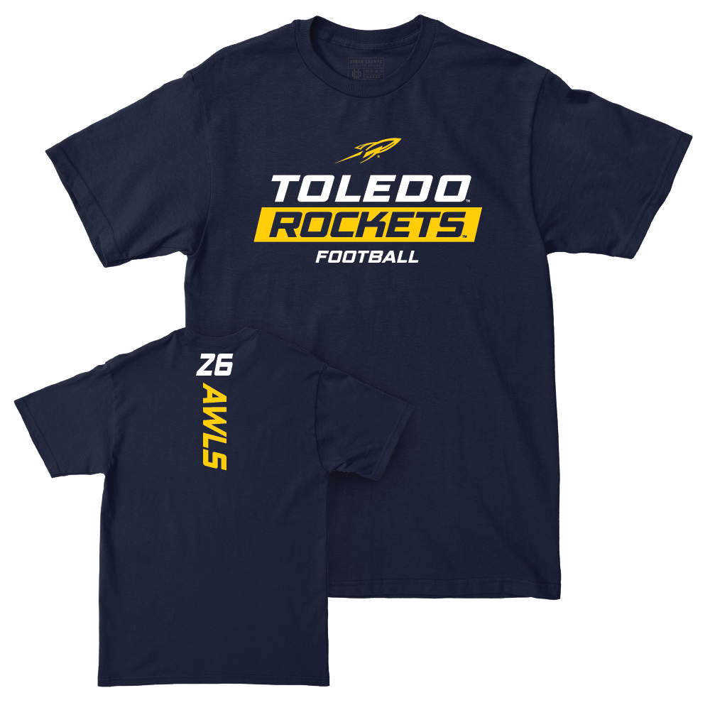 Toledo Football Navy Rush Tee - Braden Awls | #26