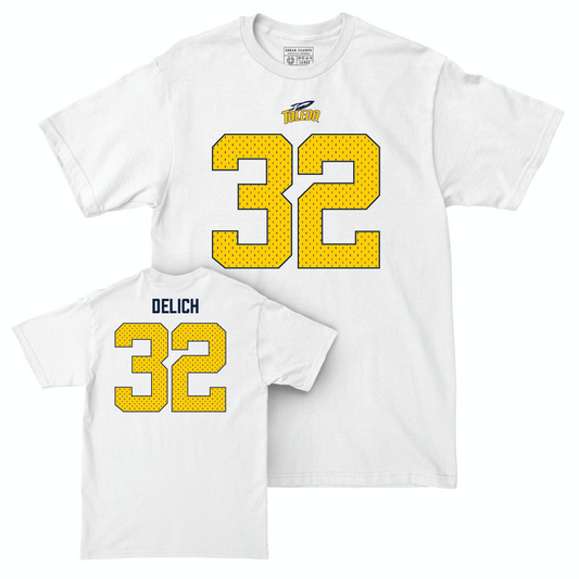 Toledo Football White Blitz Comfort Colors Tee  - Landen Delich