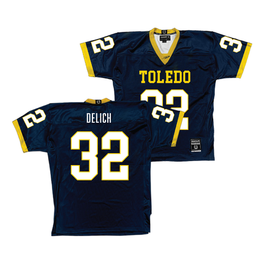 Navy Toledo Football Jersey  - Landen Delich