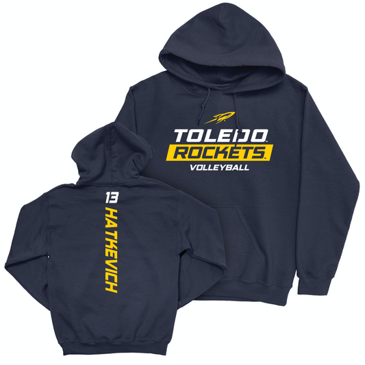 Toledo Women's Volleyball Navy Rush Hoodie - Macy Hatkevich | #13