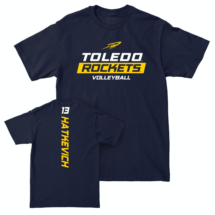 Toledo Women's Volleyball Navy Rush Tee - Macy Hatkevich | #13