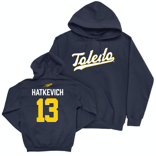 Toledo Women's Volleyball Navy Script Hoodie - Macy Hatkevich | #13