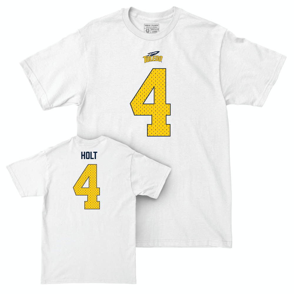 Toledo Football White Blitz Comfort Colors Tee  - Deshawn Holt