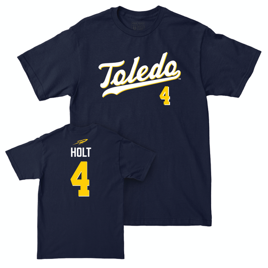 Toledo Football Navy Script Tee  - Deshawn Holt