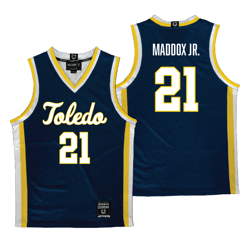 Toledo Men's Basketball Navy Jersey - Dante Maddox Jr. | #21