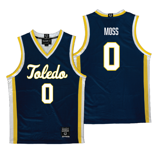 Toledo Men's Basketball Navy Jersey - Ra'Heim Moss | #0