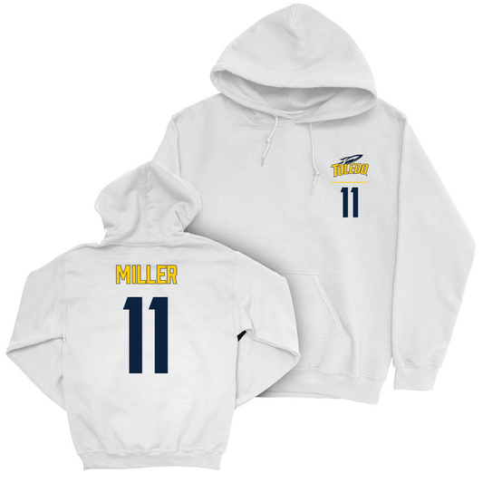 Toledo Football White Logo Hoodie  - Hyajah Miller