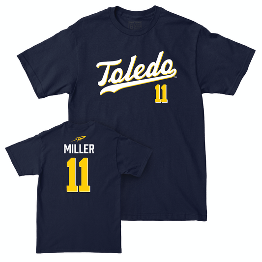 Toledo Football Navy Script Tee  - Hyajah Miller