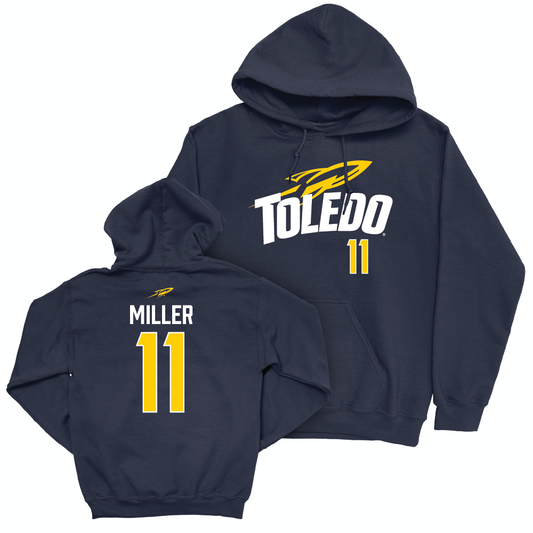 Toledo Football Navy Sideline Hoodie  - Hyajah Miller