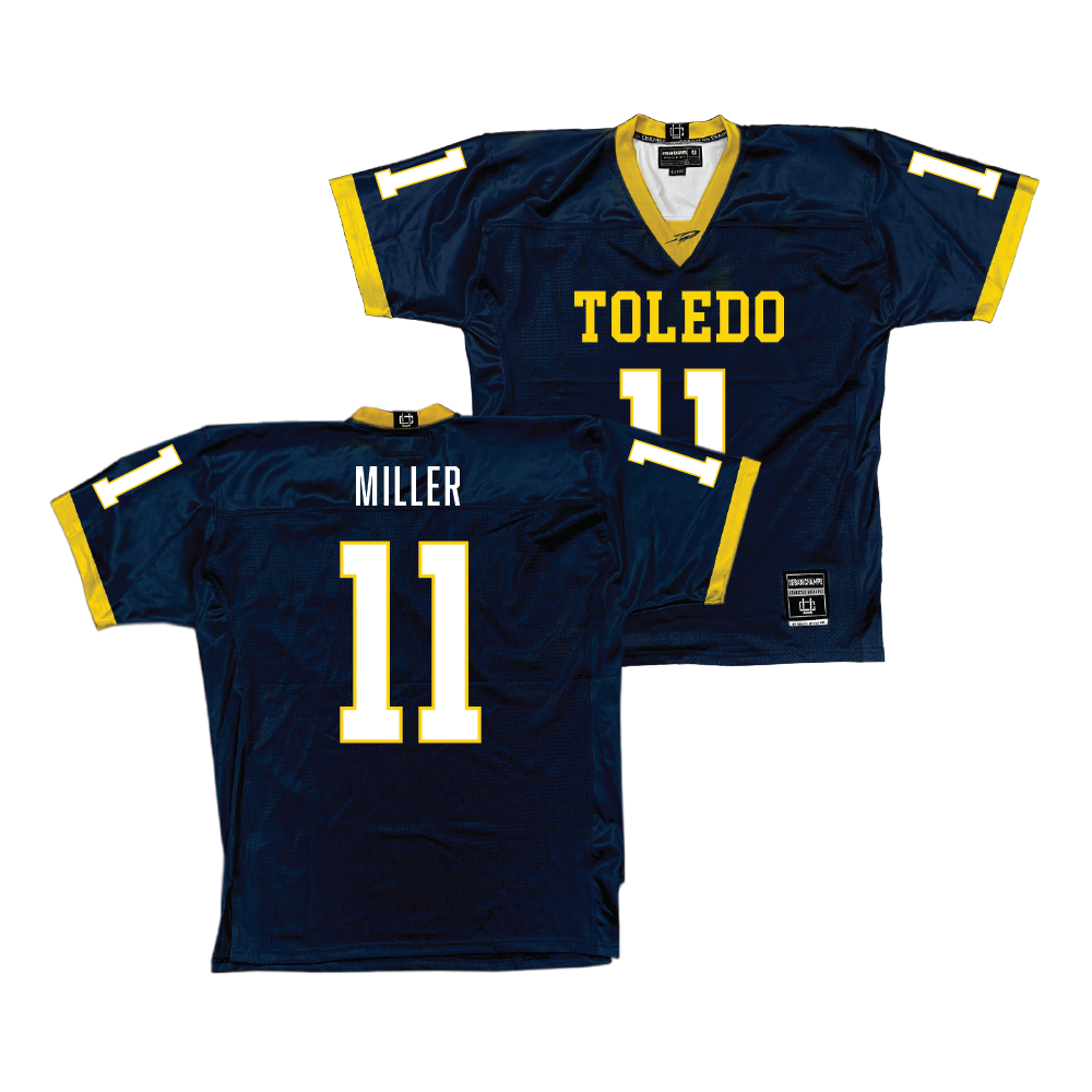 Navy Toledo Football Jersey  - Hyajah Miller