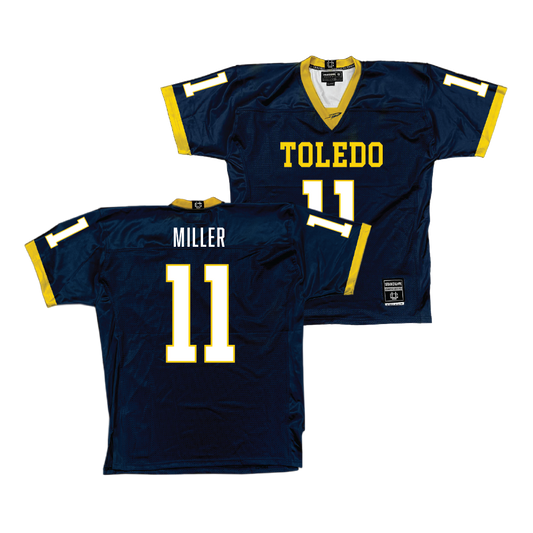 Navy Toledo Football Jersey  - Hyajah Miller