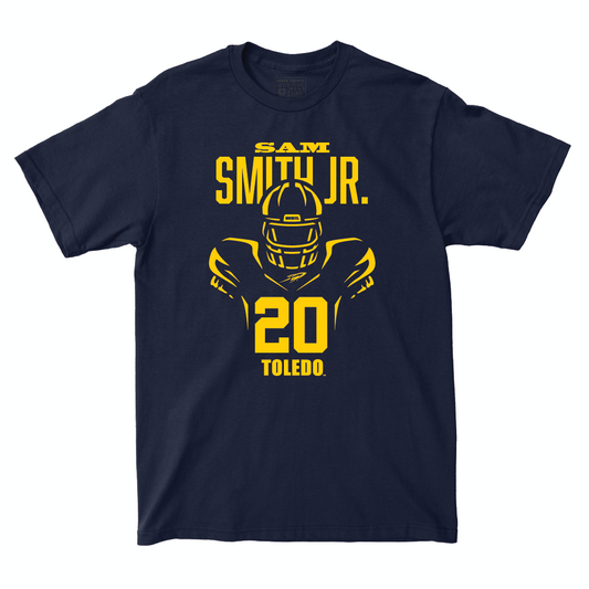 Toldeo Football Navy End Zone Tee - Sam Smith Jr. | #20