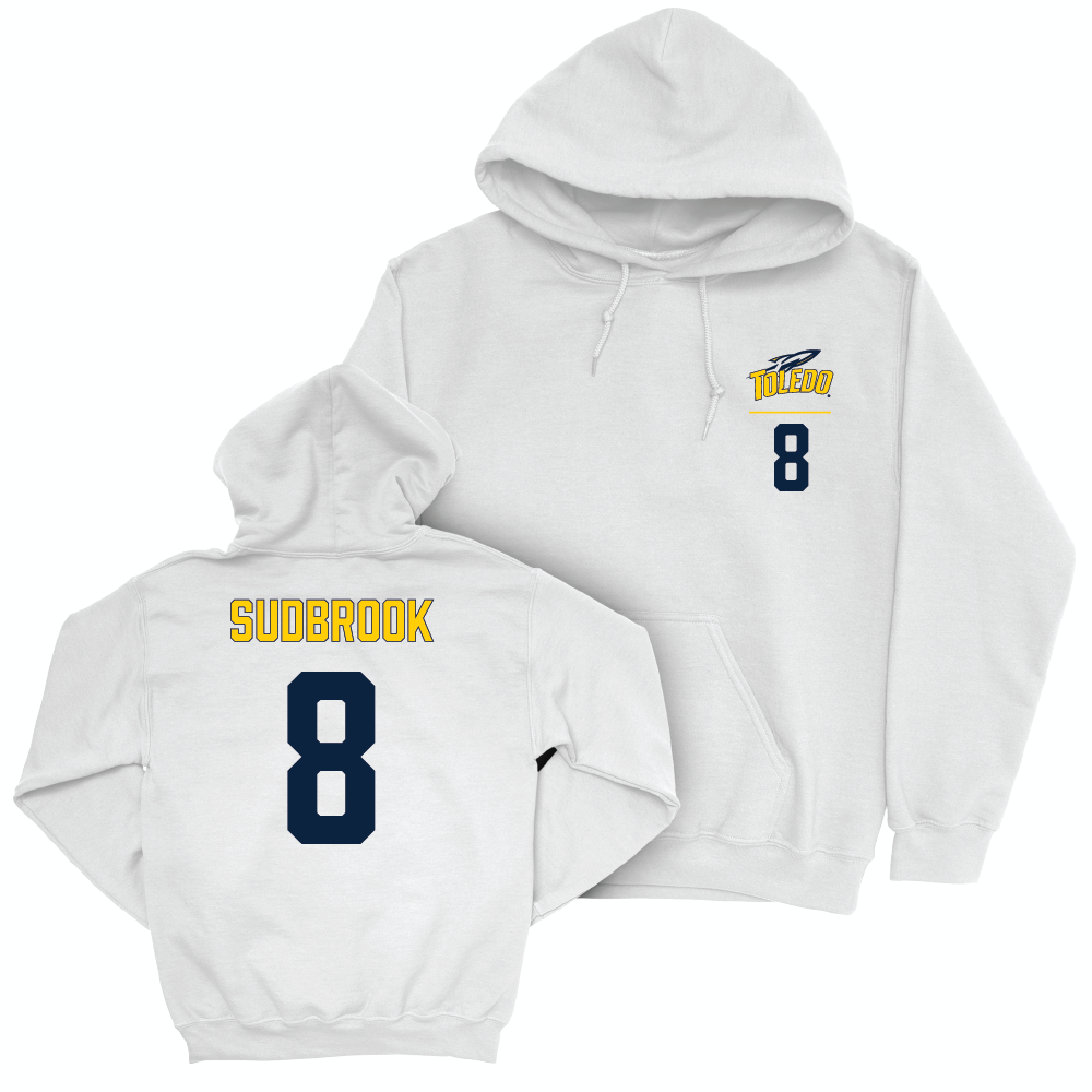 Toledo Baseball White Logo Hoodie - Troy Sudbrook | #8