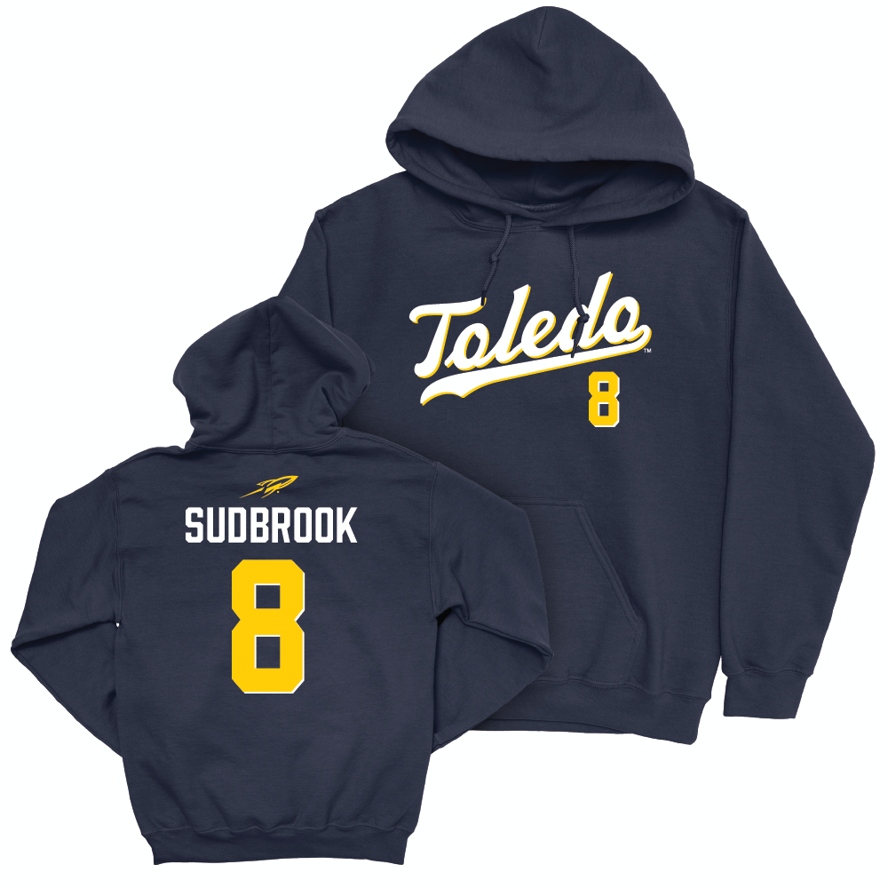 Toledo Baseball Navy Script Hoodie - Troy Sudbrook | #8