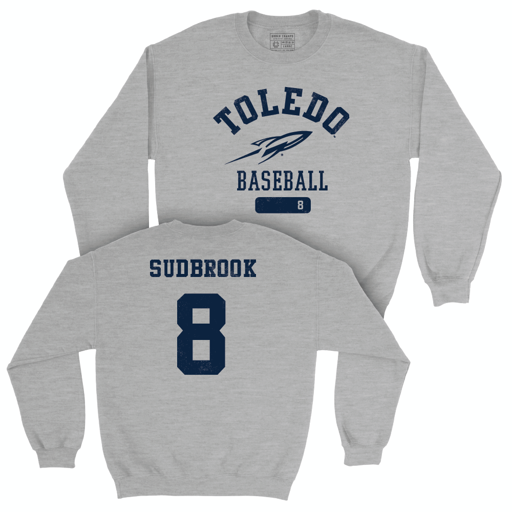 Toledo Baseball Sport Grey Varsity Crew - Troy Sudbrook | #8