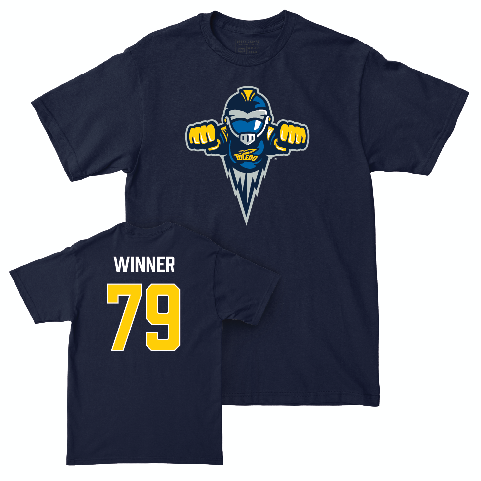 Toledo Football Navy Legacy Tee - Alek Winner | #79 Small