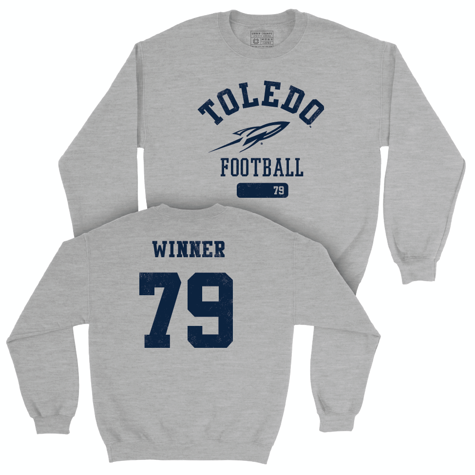 Toledo Football Sport Grey Varsity Crew - Alek Winner | #79 Small