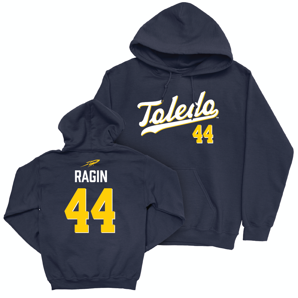 Toledo Football Navy Script Hoodie - D'Andre Ragin | #44 Small