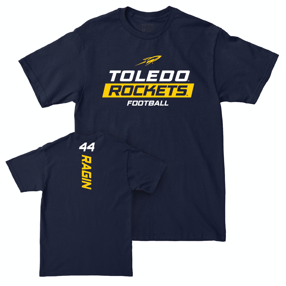 Toledo Football Navy Rush Tee - D'Andre Ragin | #44 Small