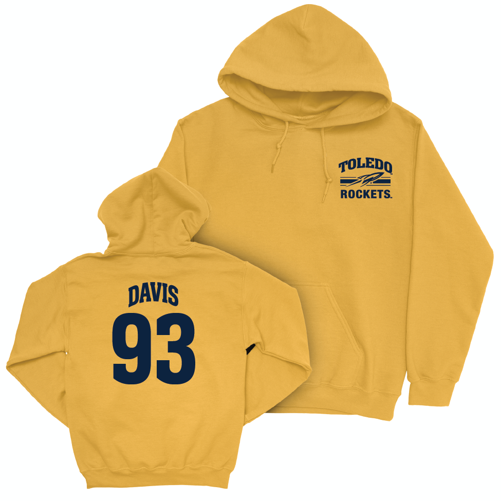 Toledo Football Gold Victory Hoodie - Malachi Davis | #93 Small