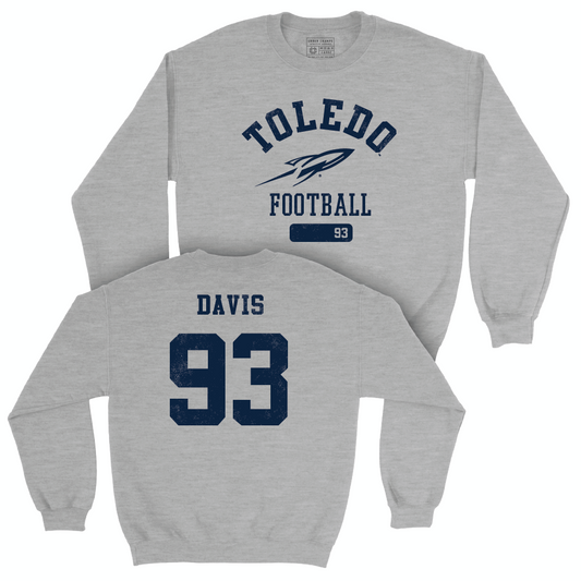 Toledo Football Sport Grey Varsity Crew - Malachi Davis | #93 Small