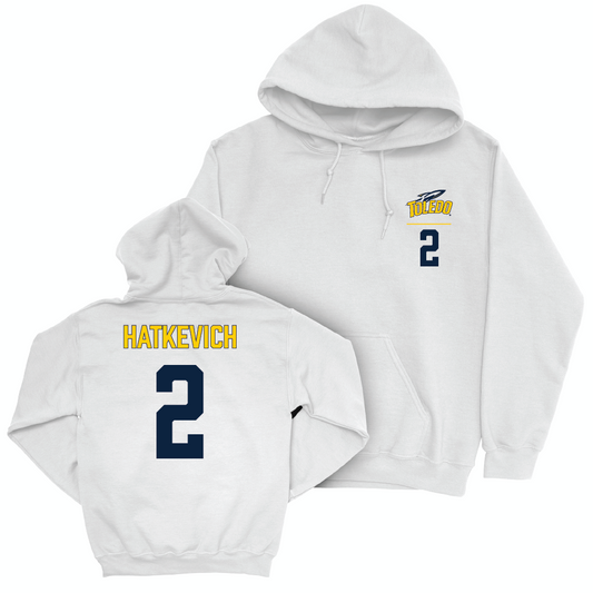 Toledo Women's Volleyball White Logo Hoodie - Macy Hatkevich | #2 Small