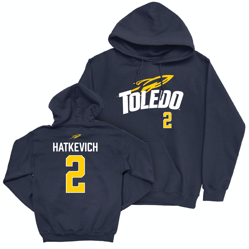 Toledo Women's Volleyball Navy Sideline Hoodie - Macy Hatkevich | #2 Small