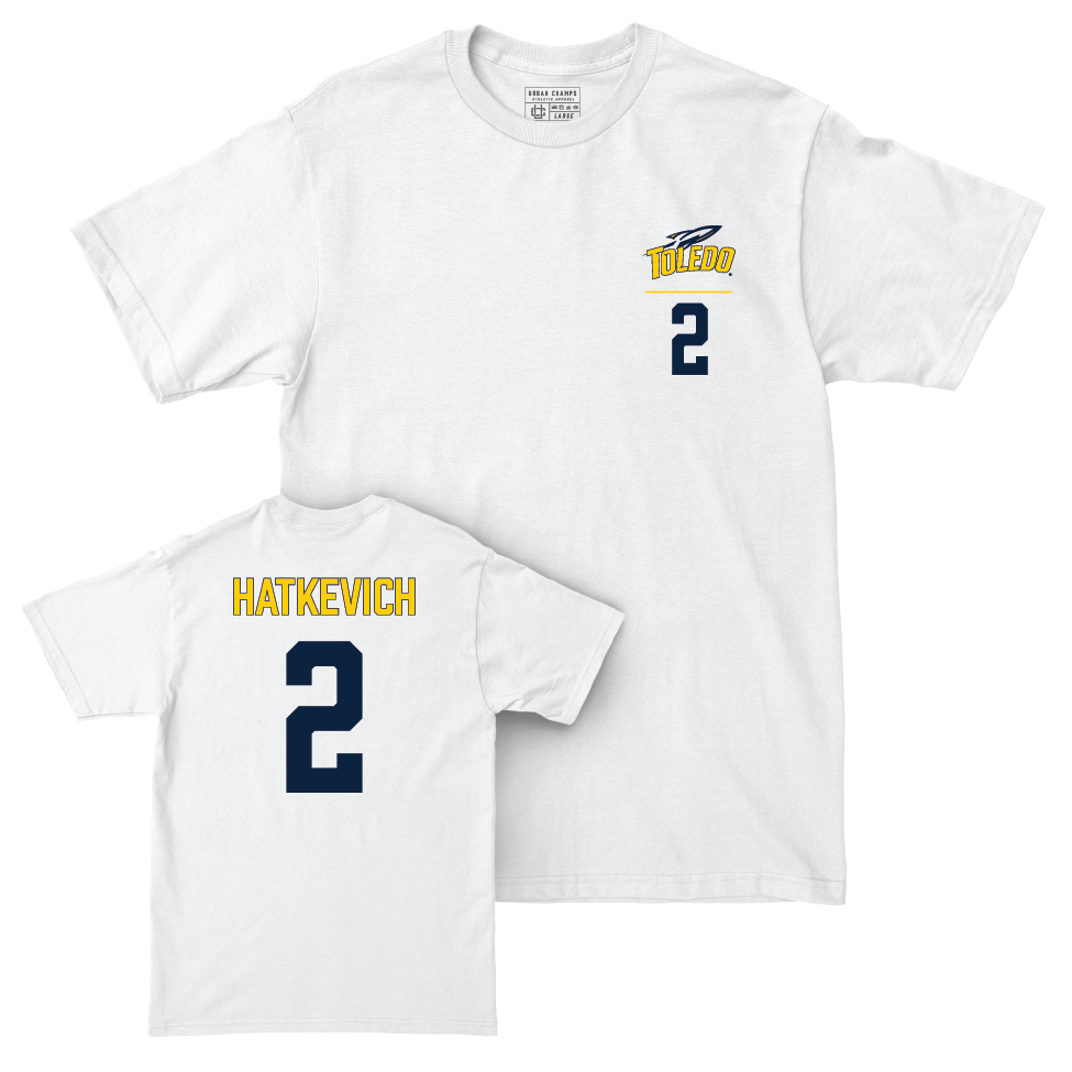 Toledo Women's Volleyball White Logo Comfort Colors Tee - Macy Hatkevich | #2 Small