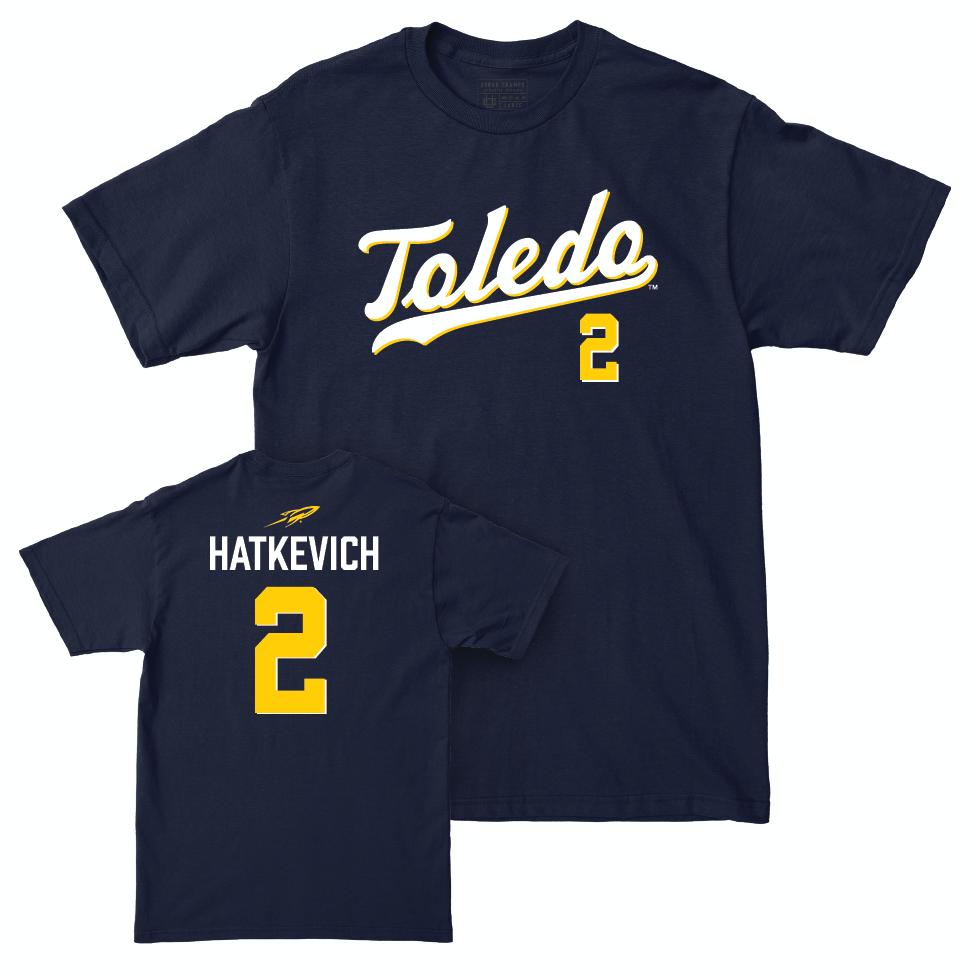 Toledo Women's Volleyball Navy Script Tee - Macy Hatkevich | #2 Small