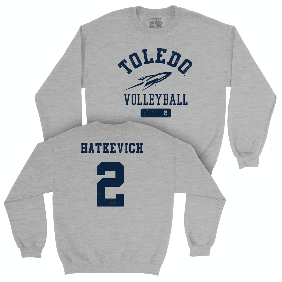 Toledo Women's Volleyball Sport Grey Varsity Crew - Macy Hatkevich | #2 Small