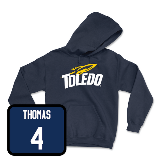 Navy Men's Basketball Toledo Hoodie Youth Small / Xavier Thomas | #4
