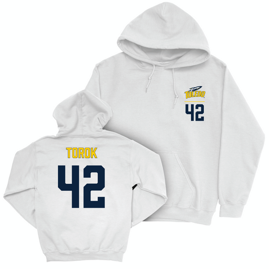 Toledo Baseball White Logo Hoodie  - Ryan Torok