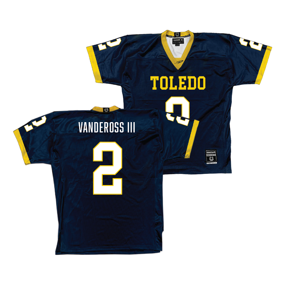 Navy Toledo Football Jersey - Junior Vandeross III